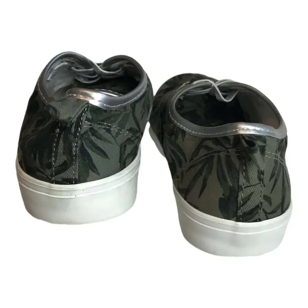 Old Navy Pull-On Sneakers Canvas Palm Leaf Design Girls Big Kids Size 5